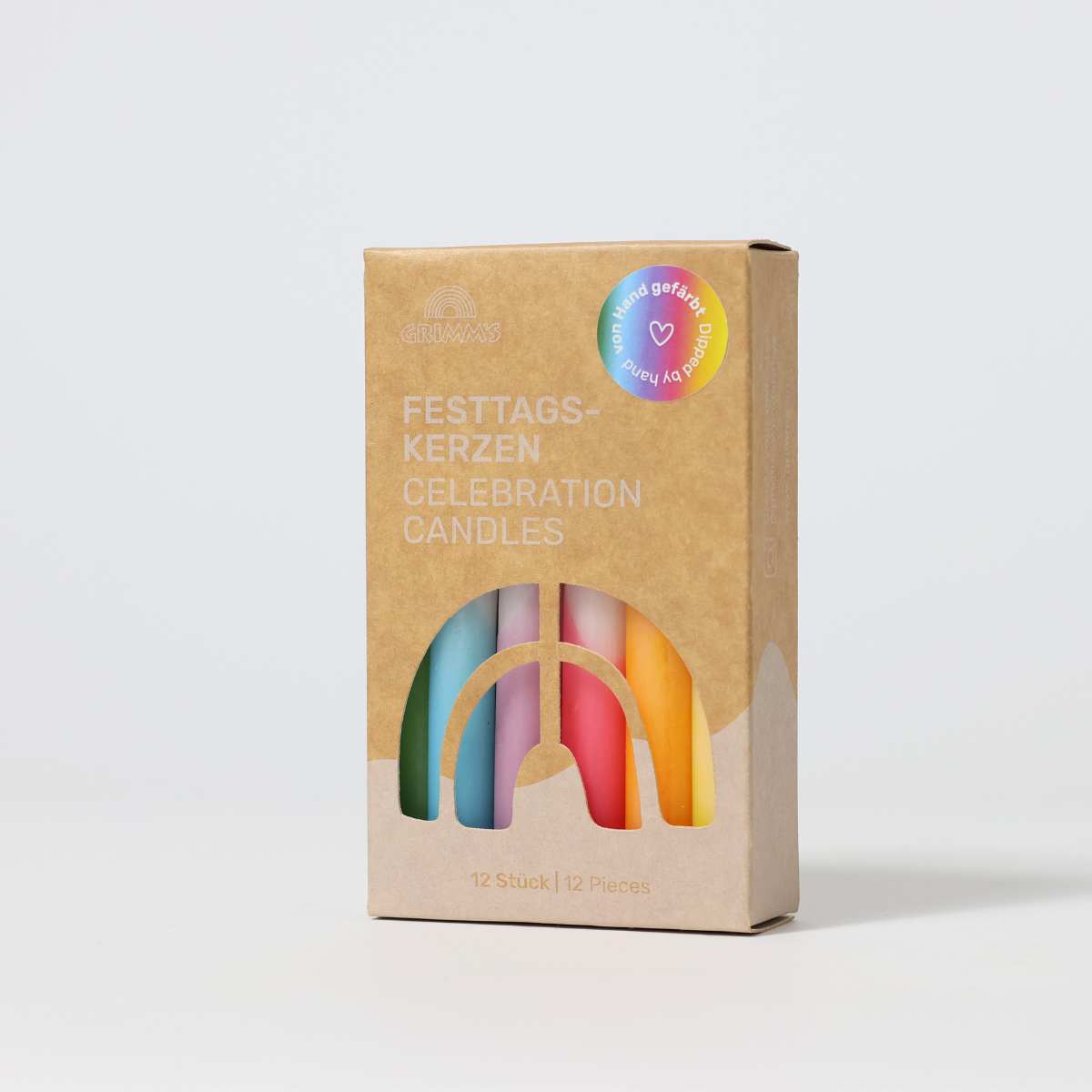 Celebration Candles Dip-Dye Rainbow VE 12 pcs.